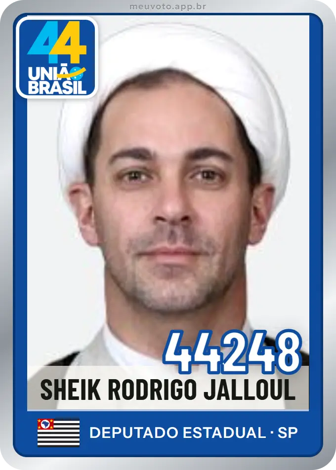 Carta de Sheik Rodrigo Jalloul, número 44248, União