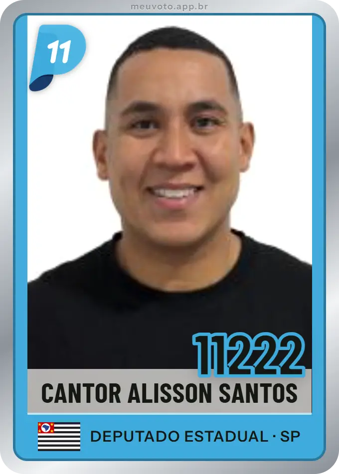 Carta de Cantor Alisson Santos, número 11222, PP