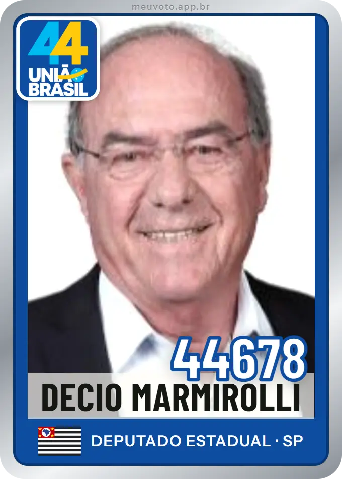 Carta de Decio Marmirolli, número 44678, União