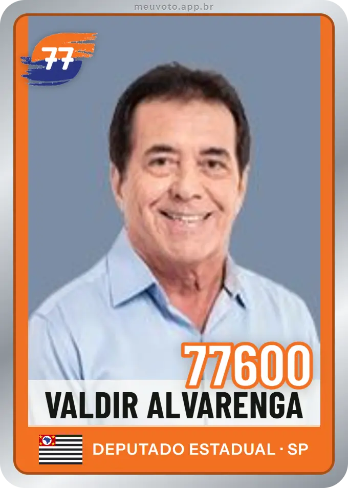 Carta de Valdir Alvarenga, número 77600, Solidariedade