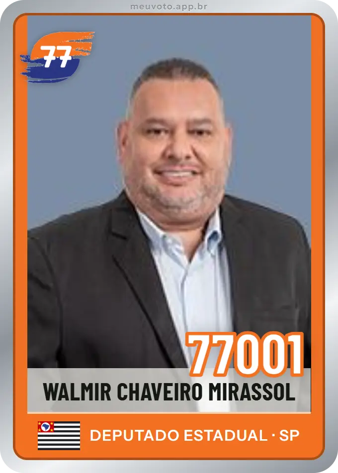Carta de Walmir Chaveiro Mirassol, número 77001, Solidariedade