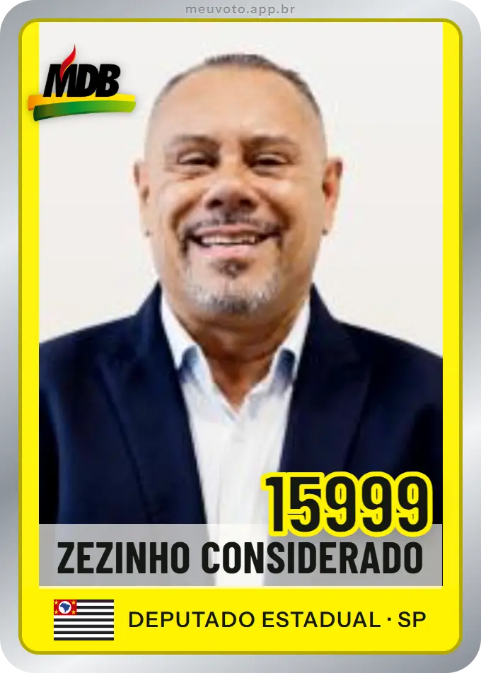 Carta de Zezinho Considerado, número 15999, MDB