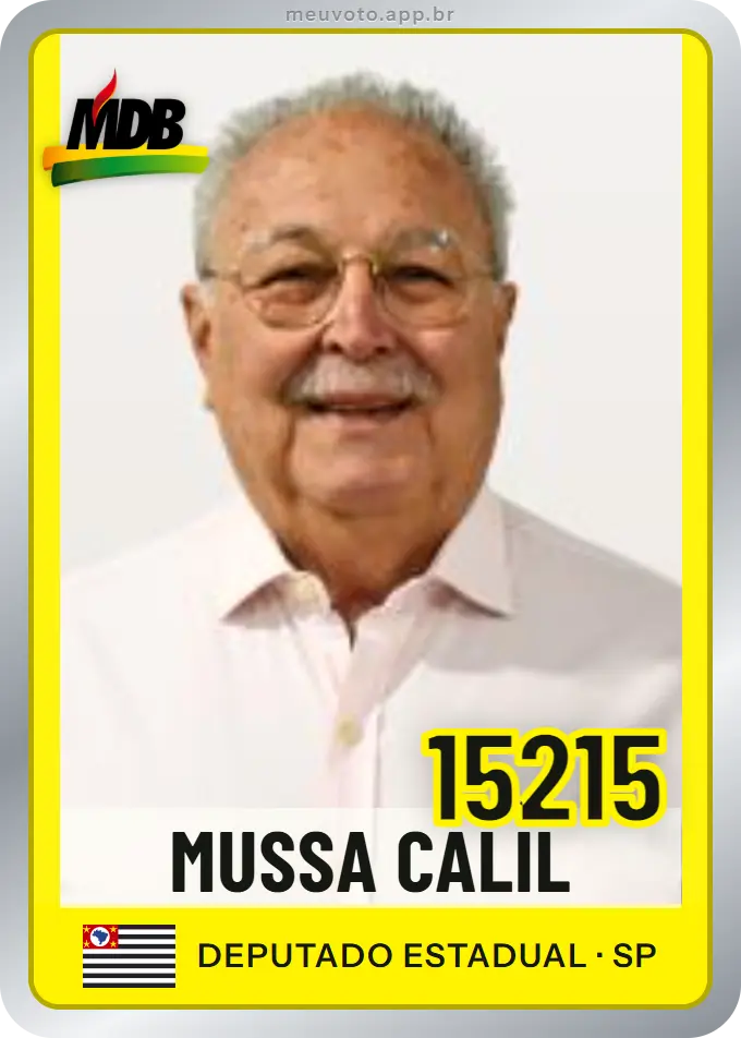 Carta de Mussa Calil, número 15215, MDB