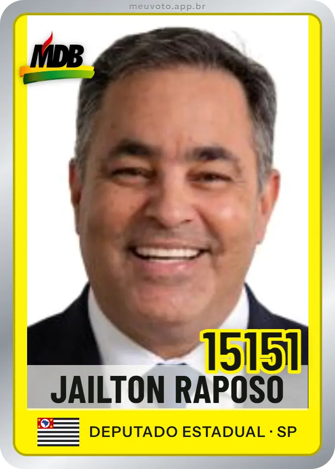 Carta de Jailton Raposo, número 15151, MDB