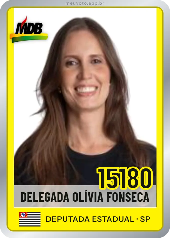 Carta de Delegada Olívia Fonseca, número 15180, MDB