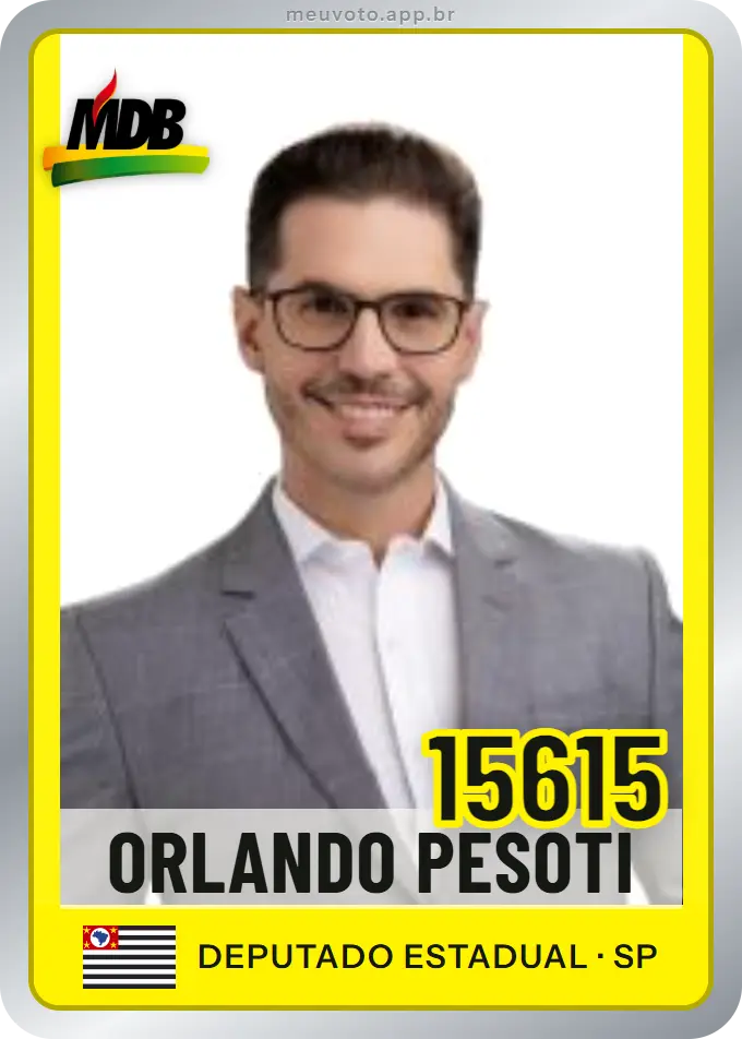 Carta de Orlando Pesoti, número 15615, MDB