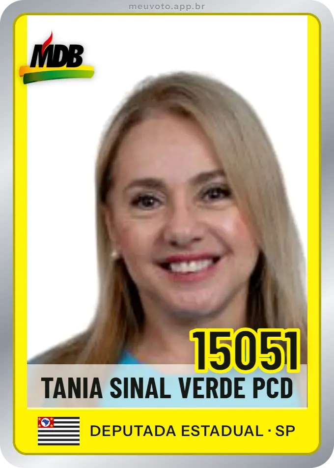 Carta de Tania Sinal Verde Pcd, número 15051, MDB