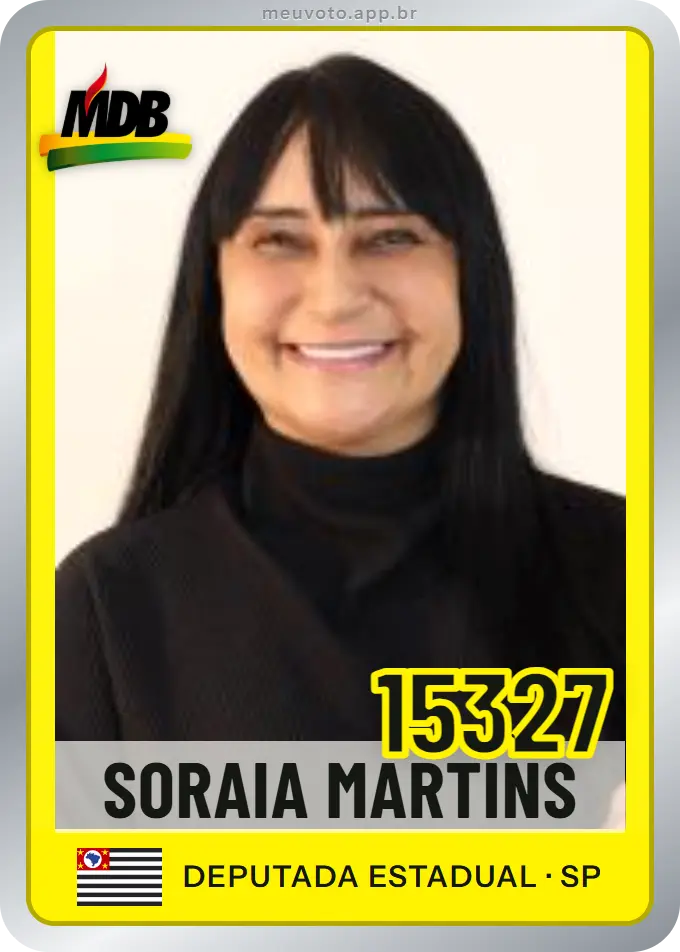Carta de Soraia Martins, número 15327, MDB