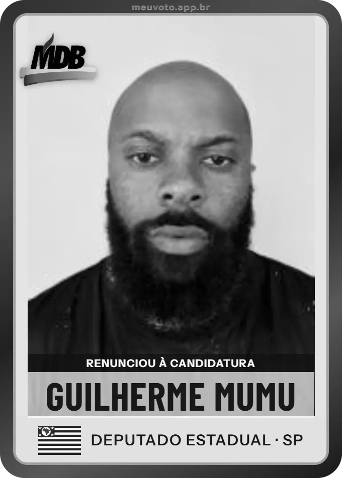 Carta de Guilherme Mumu, MDB. Renunciou à candidatura e não vai à urna.