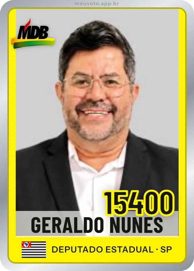 Carta de Geraldo Nunes, número 15400, MDB