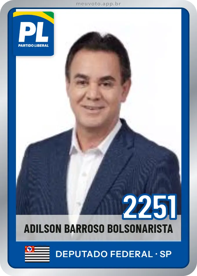 Carta de Adilson Barroso Bolsonarista, número 2251, PL