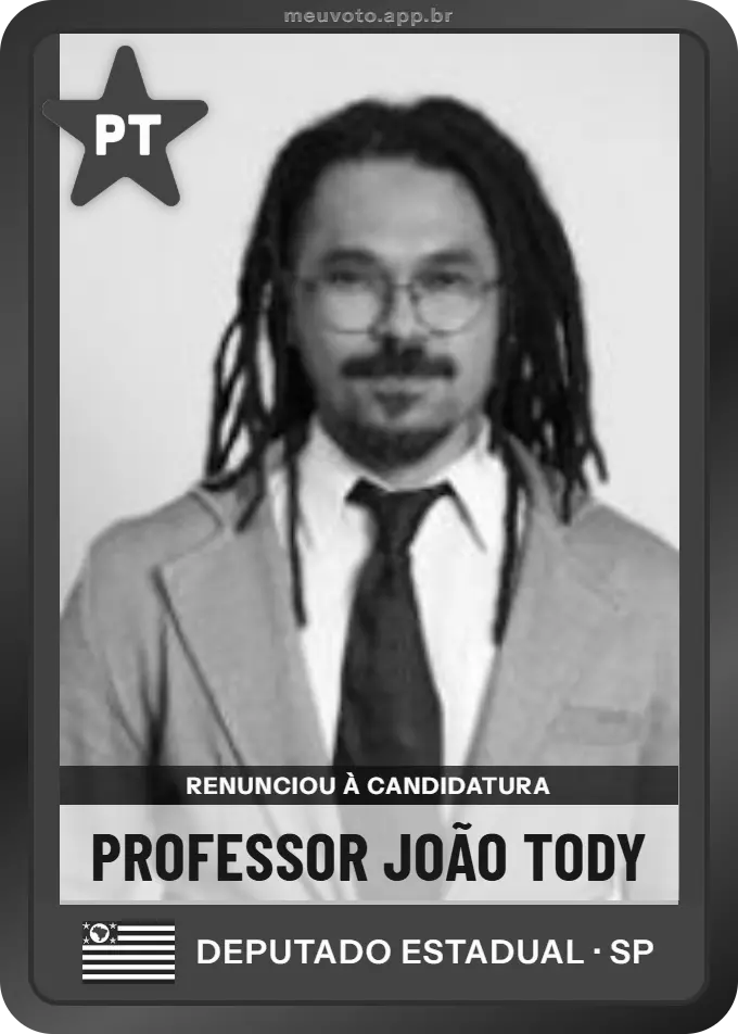 Carta de Professor João Tody, PT. Renunciou à candidatura e não vai à urna.