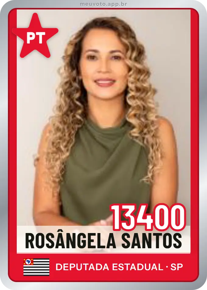 Carta de Rosângela Santos, número 13400, PT