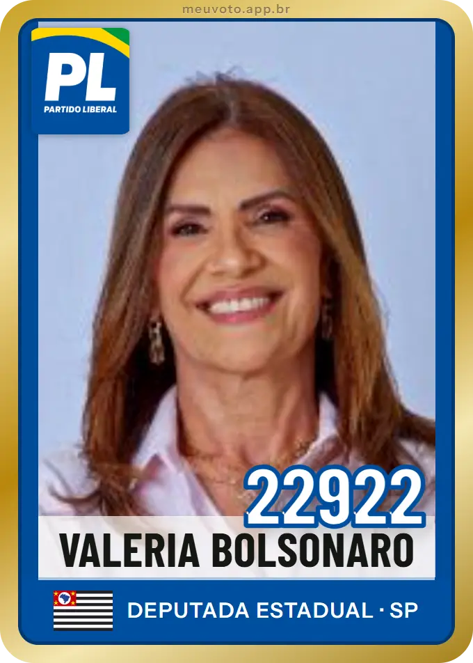 Carta de Valeria Bolsonaro, número 22922, PL