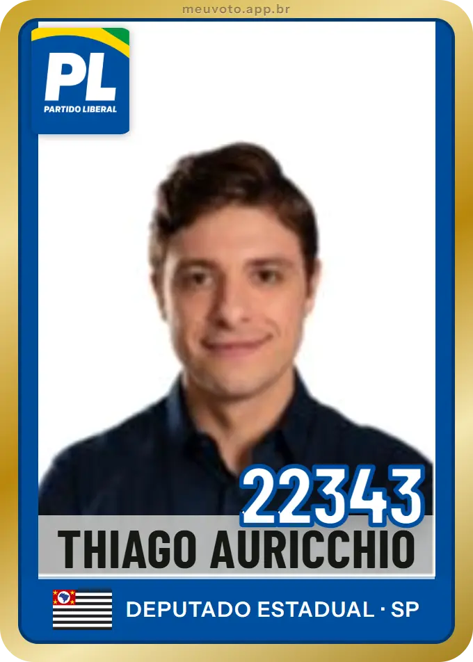 Carta de Thiago Auricchio, número 22343, PL
