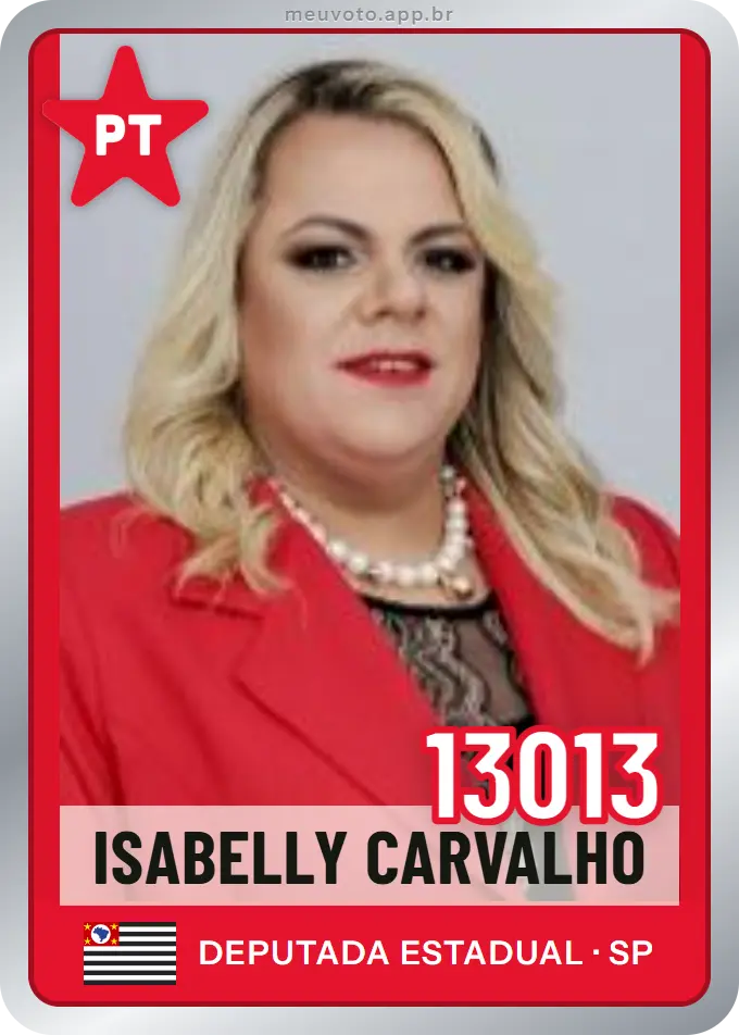 Carta de Isabelly Carvalho, número 13013, PT