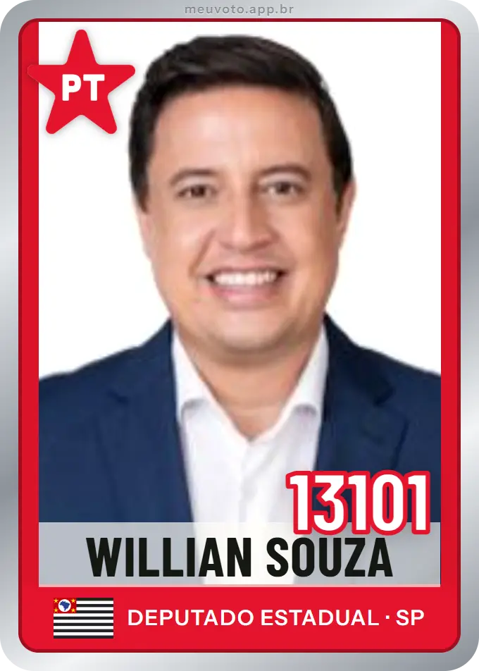 Carta de Willian Souza, número 13101, PT
