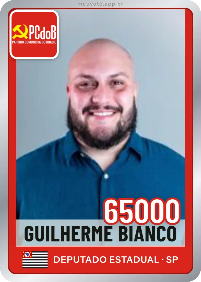 Carta de Guilherme Bianco, número 65000, PCdoB