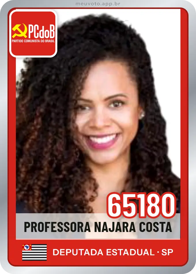 Carta de Professora Najara Costa, número 65180, PCdoB