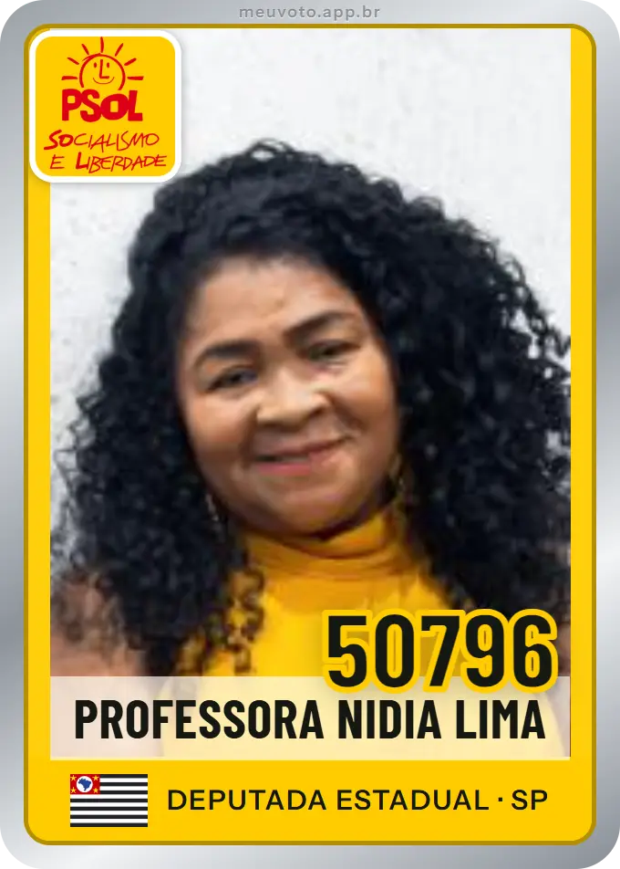 Carta de Professora Nidia Lima, número 50796, PSOL