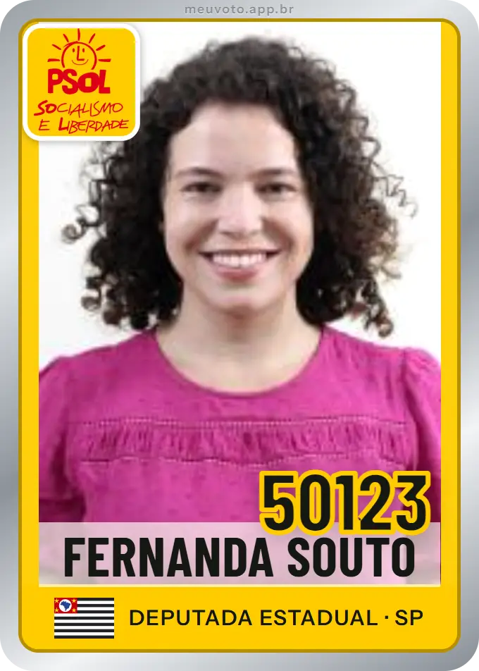 Carta de Fernanda Souto, número 50123, PSOL
