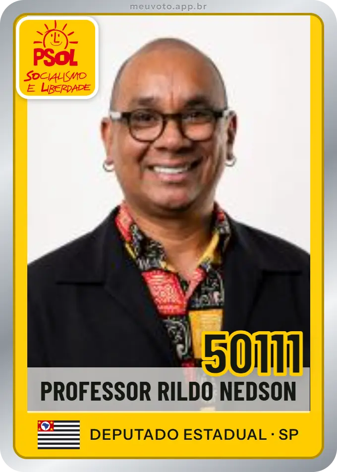 Carta de Professor Rildo Nedson, número 50111, PSOL