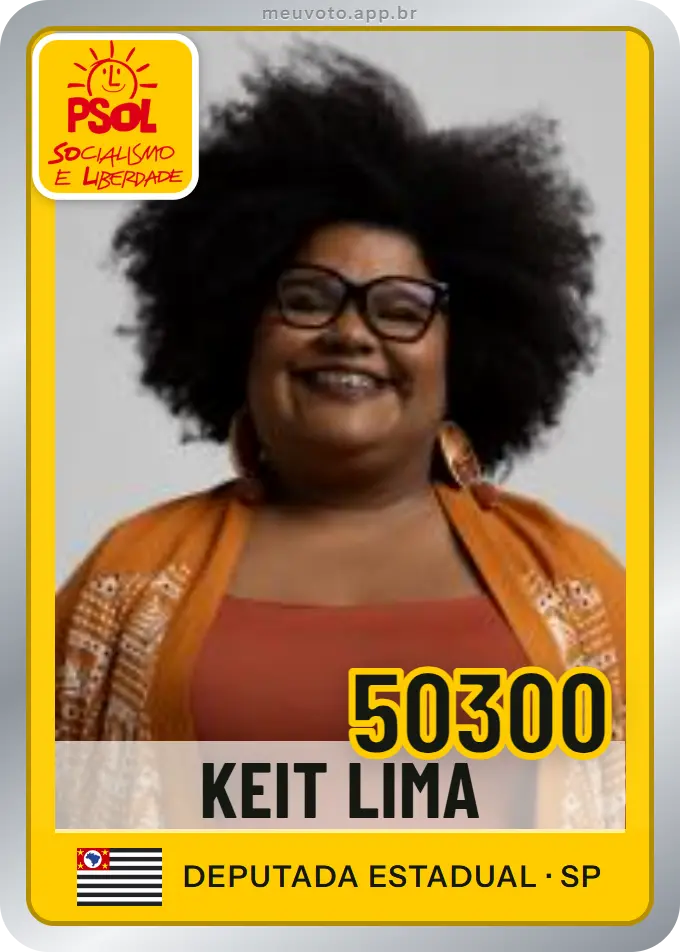 Carta de Keit Lima, número 50300, PSOL