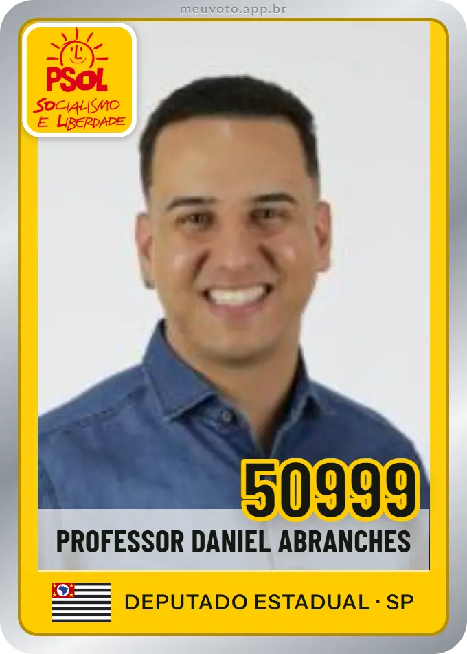 Carta de Professor Daniel Abranches, número 50999, PSOL
