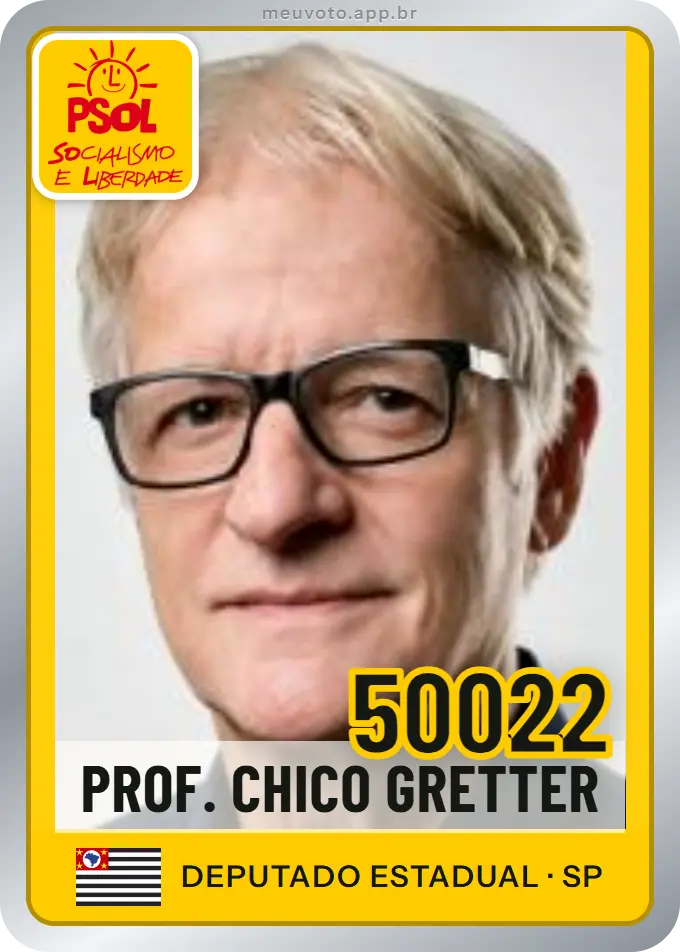 Carta de Prof. Chico Gretter, número 50022, PSOL