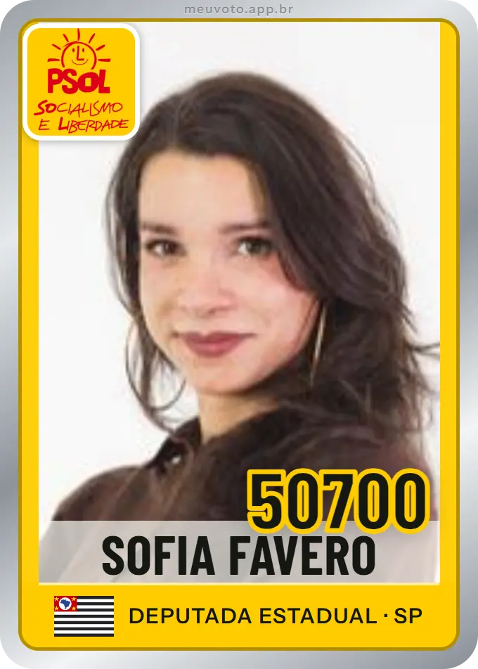 Carta de Sofia Favero, número 50700, PSOL