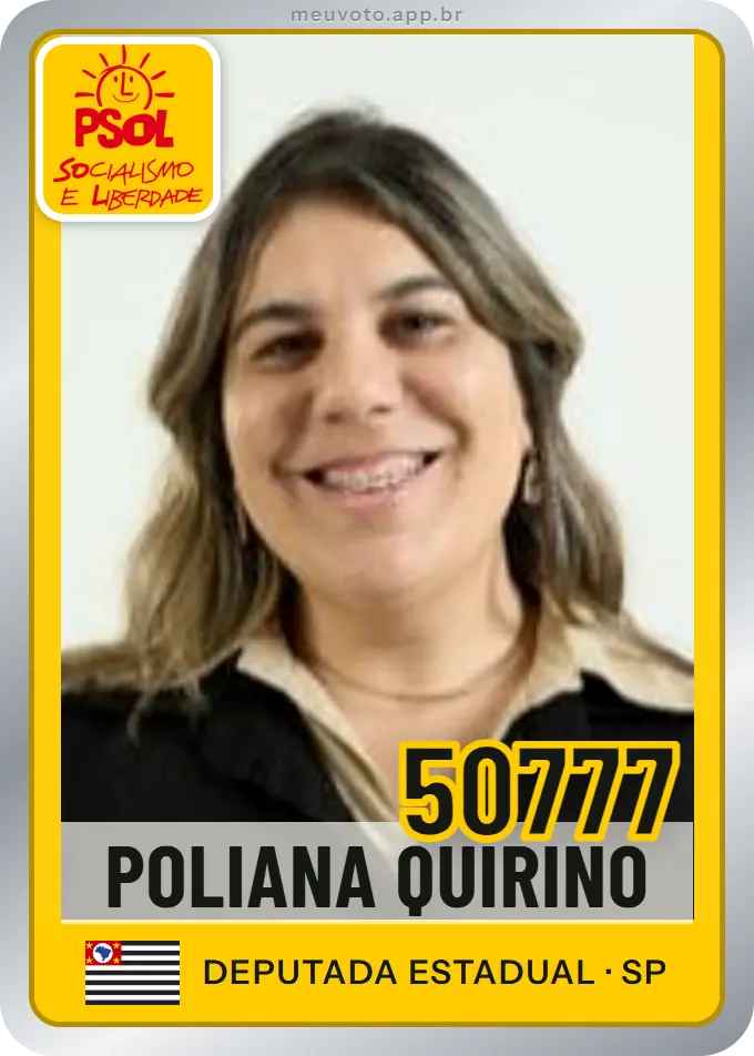 Carta de Poliana Quirino, número 50777, PSOL