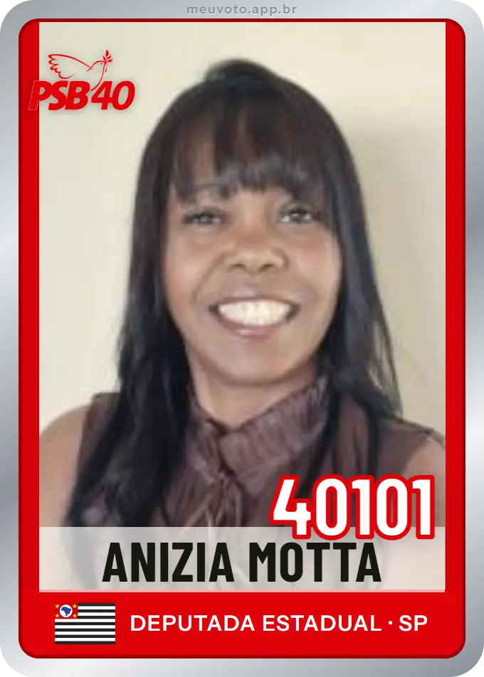Carta de Anizia Motta, número 40101, PSB