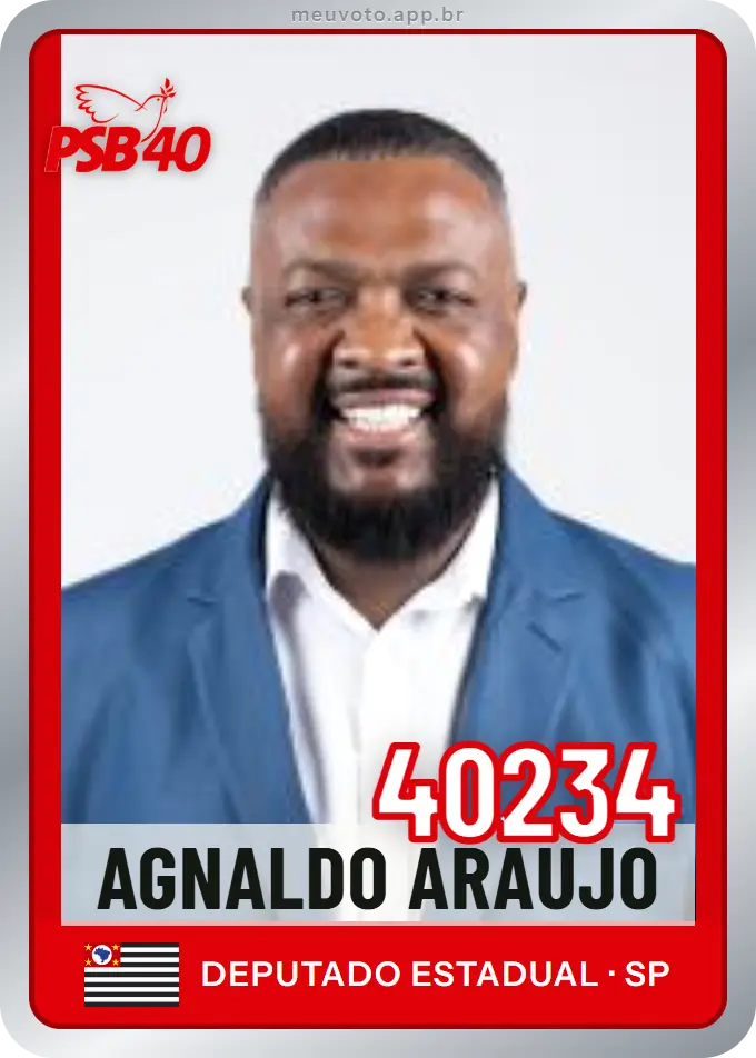 Carta de Agnaldo Araujo, número 40234, PSB