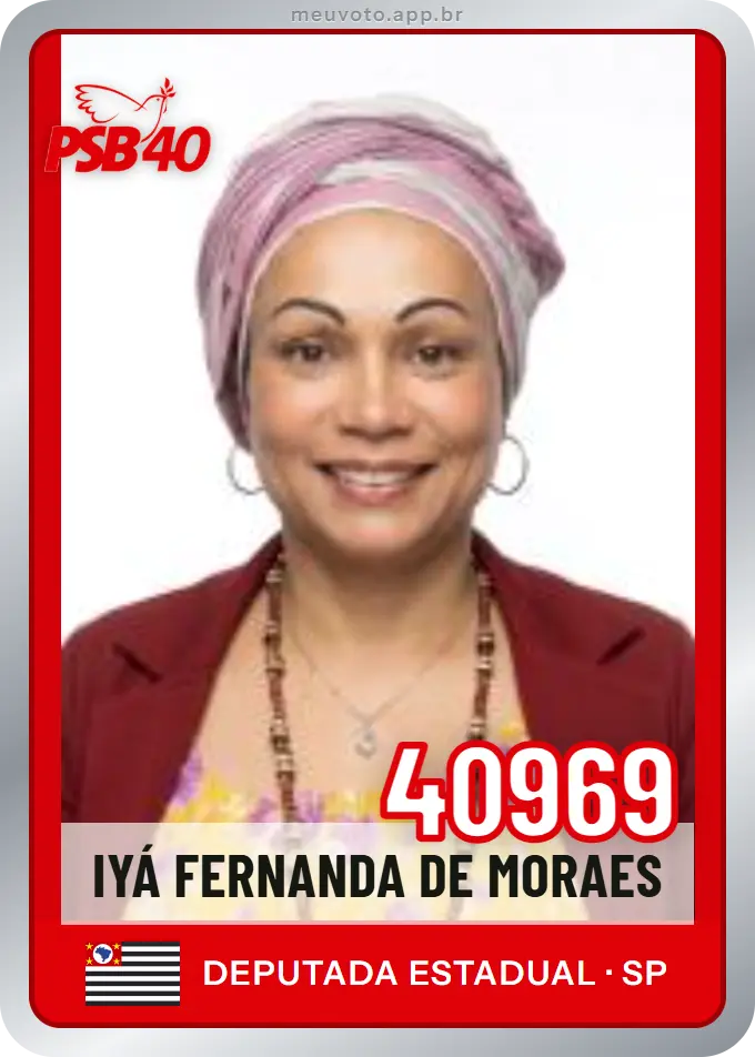 Carta de Iyá Fernanda de Moraes, número 40969, PSB