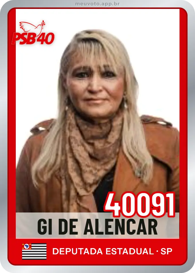 Carta de Gi de Alencar, número 40091, PSB