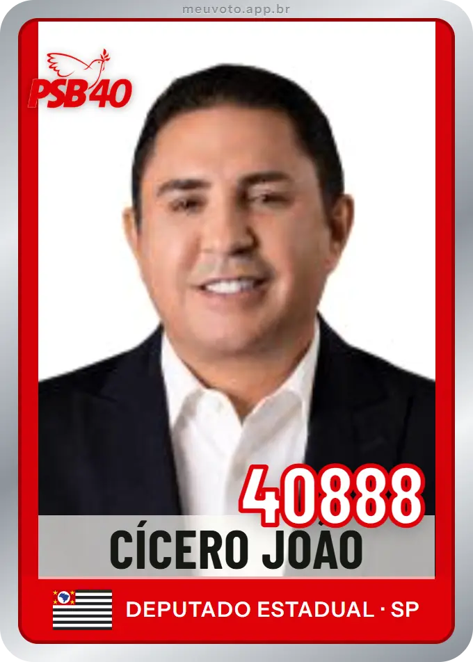 Carta de Cícero João, número 40888, PSB