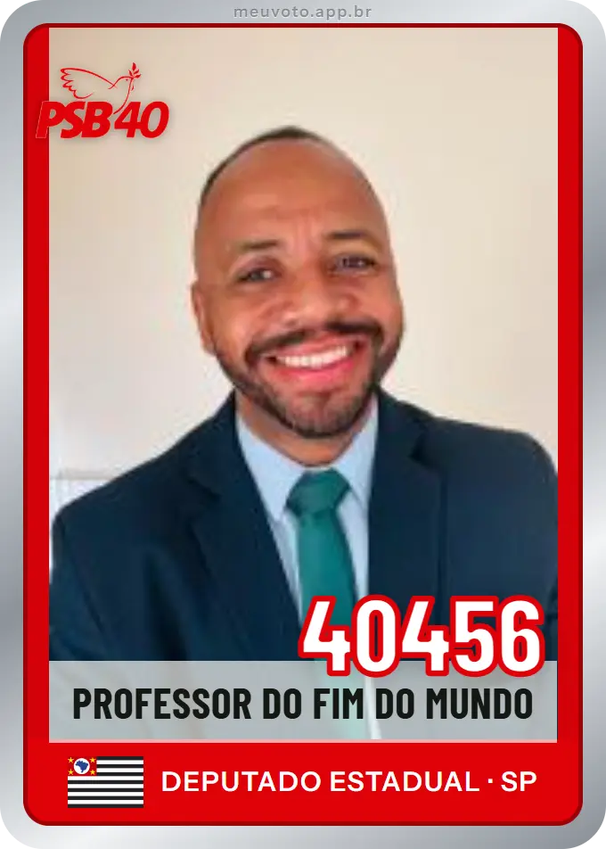 Carta de Professor do Fim do Mundo, número 40456, PSB