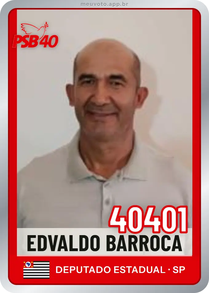 Carta de Edvaldo Barroca, número 40401, PSB