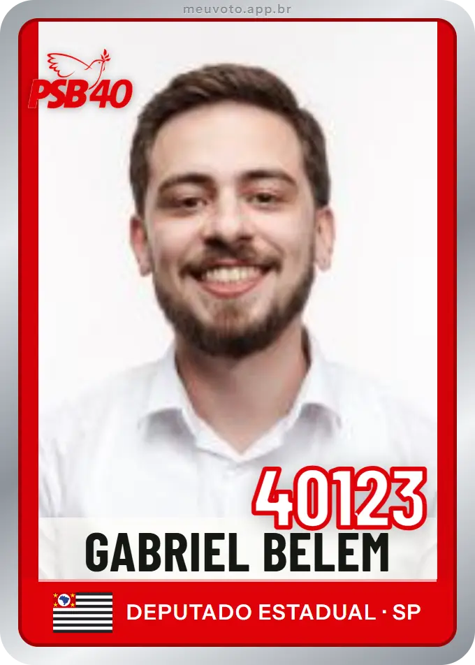 Carta de Gabriel Belém, número 40123, PSB