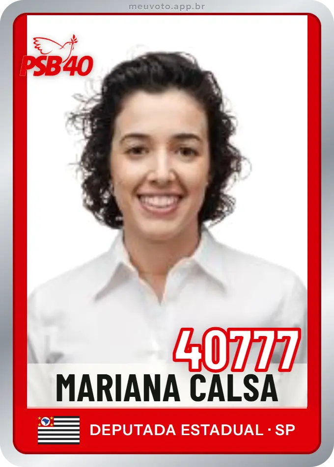 Carta de Mariana Calsa, número 40777, PSB