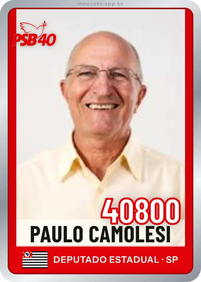 Carta de Paulo Camolesi, número 40800, PSB