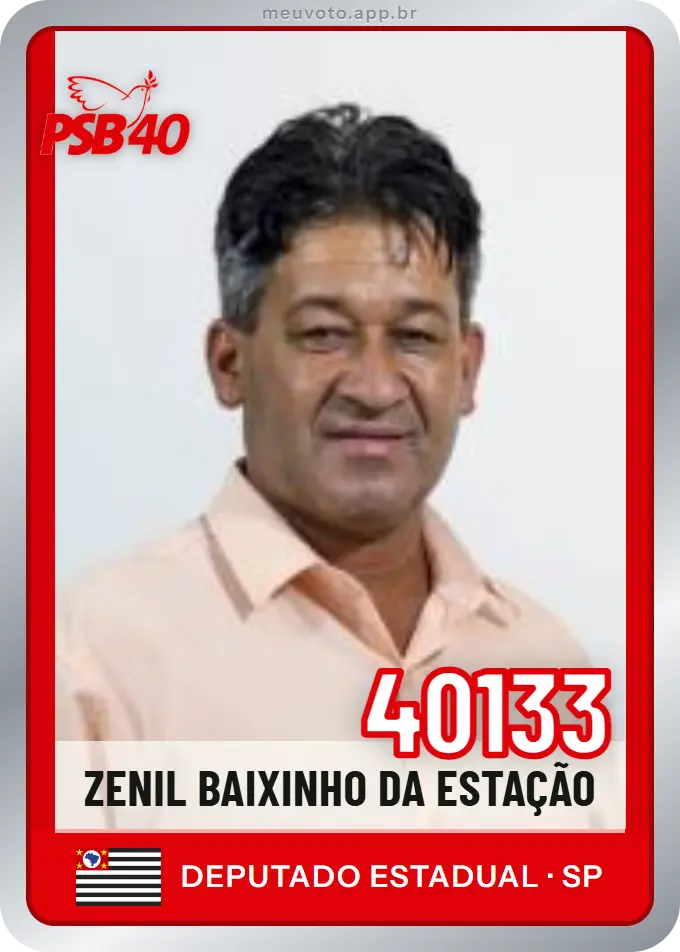 Carta de Zenil Baixinho da Estação, número 40133, PSB