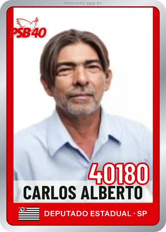 Carta de Carlos Alberto, número 40180, PSB