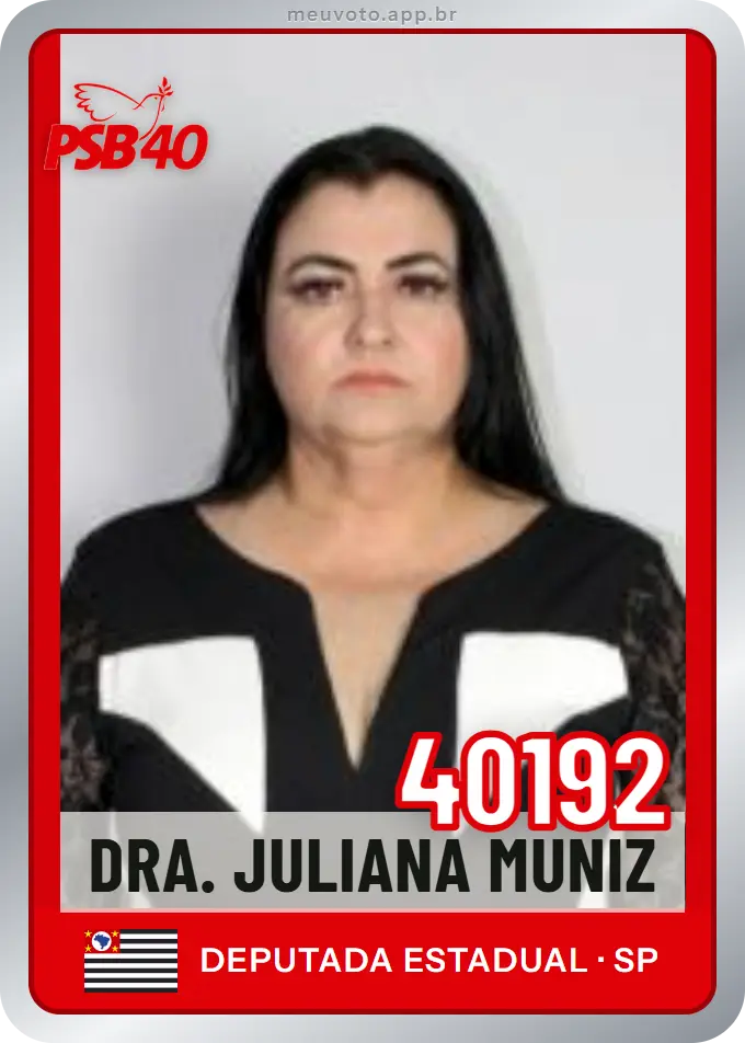 Carta de Dra. Juliana Muniz, número 40192, PSB