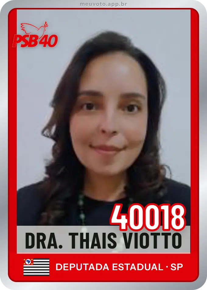 Carta de Dra. Thais Viotto, número 40018, PSB
