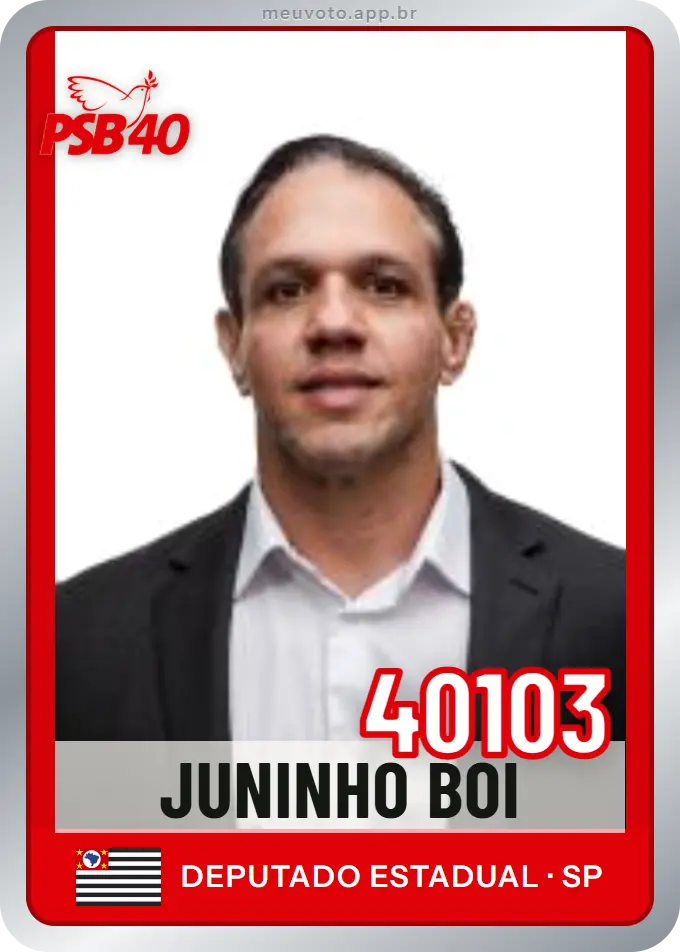 Carta de Juninho Boi, número 40103, PSB