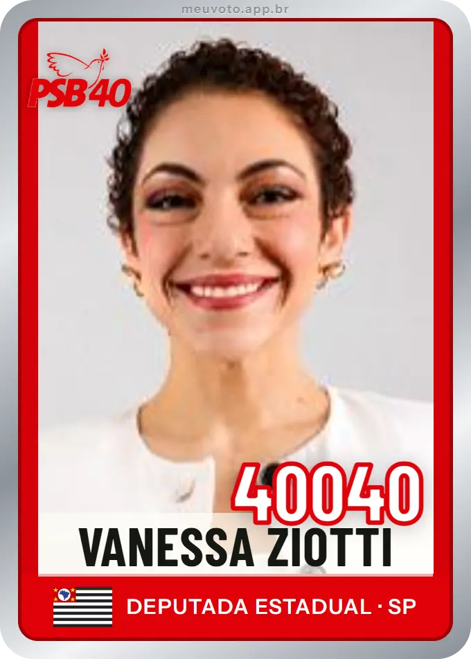 Carta de Vanessa Ziotti, número 40040, PSB