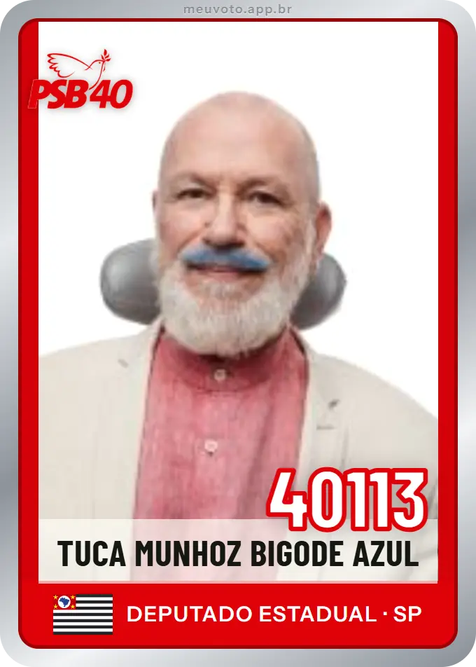 Carta de Tuca Munhoz Bigode Azul, número 40113, PSB