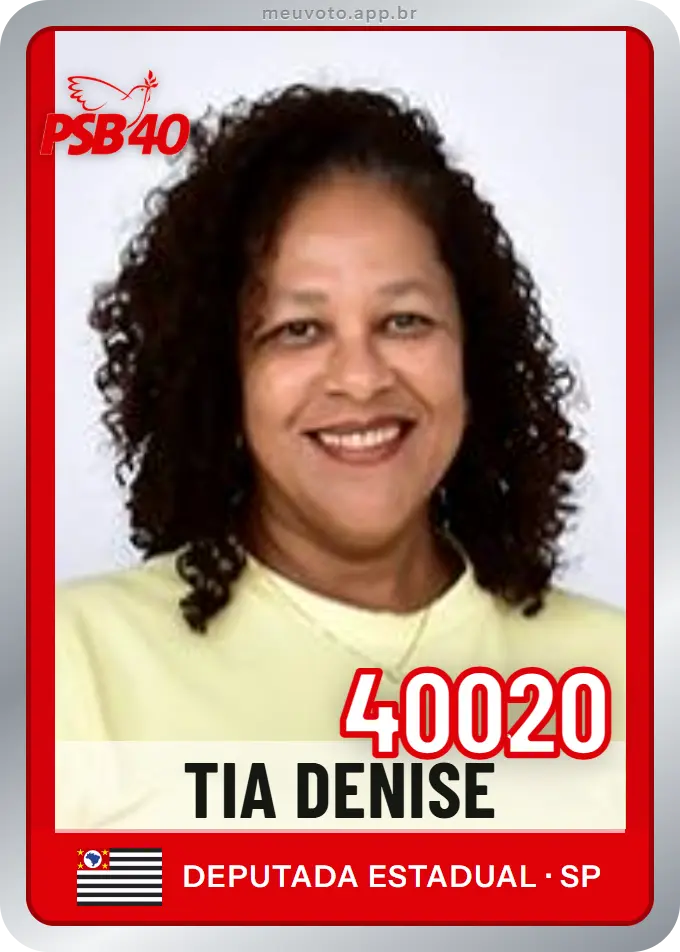 Carta de Tia Denise, número 40020, PSB