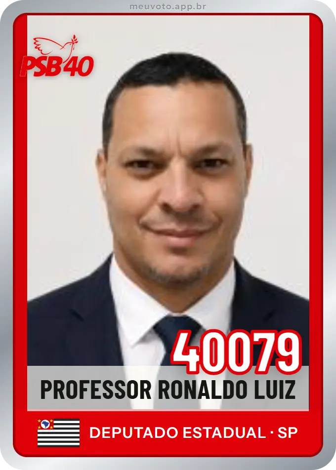 Carta de Professor Ronaldo Luiz, número 40079, PSB